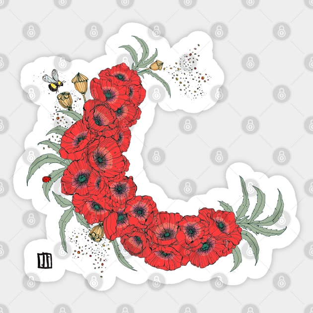 Poppy Moon Sticker by Ajidecolor